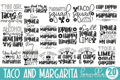 Taco and Margarita SVG Bundle, Taco Bundle SVG