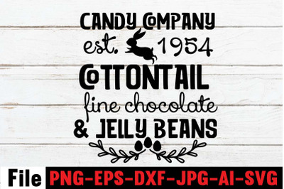 Candy Company Est.1954 Cottontail Fine Chocolate &amp;amp; Jelly Beans SVG cut