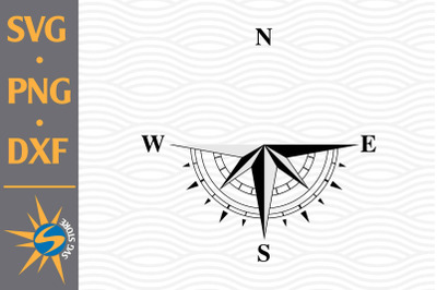 Half Compass SVG, PNG, DXF Digital Files Include