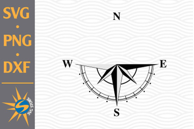 Half Compass SVG, PNG, DXF Digital Files Include