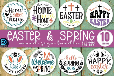 Easter Round Sign SVG Bundle