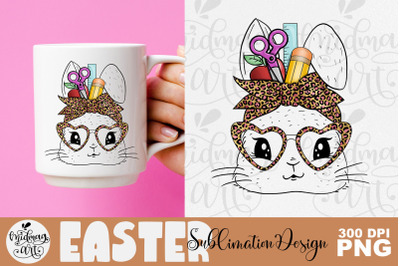 Teacher bunny png, easter sublimation