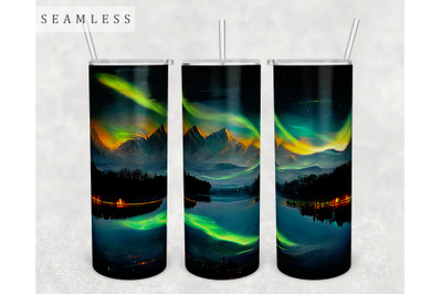 Northern Lights Tumbler Wrap, 20 Oz Skinny Tumbler Northern Lights