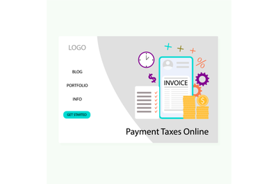 Payment taxes online service for bookkeeping landing page
