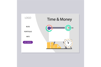 Time and money, strategy of developing business landing page