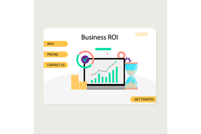 Business roi landing page, time to return investition