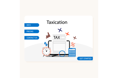 Taxation landing page, online service for contact with financial depar