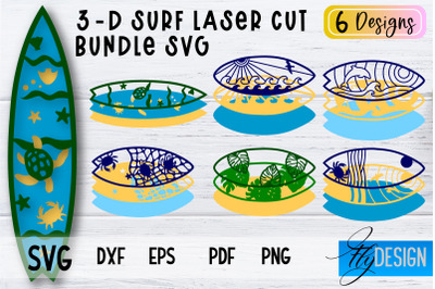 3D Surf SVG | Summer SVG | Surfing Design SVG