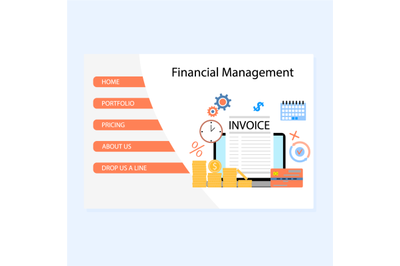 Financial management service landing page payment and accounting