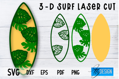 3D Surf SVG | Summer SVG | Surfing Design SVG