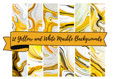 12 Yellow  and White Marble