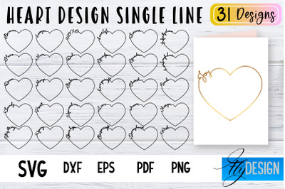 Heart Single Line SVG | Foil Quill Summer | Engraving Tools  Single