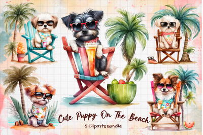 Cute Puppy On The Beach Sublimation