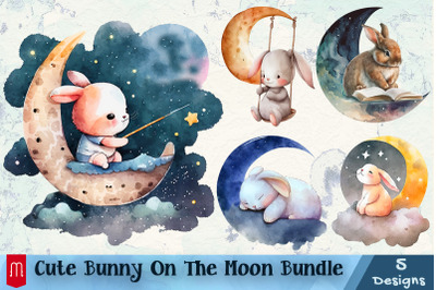 Cute Bunny On The Moon Bundle