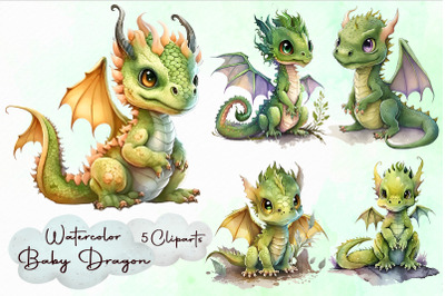 Watercolor Baby Dragon Sublimation