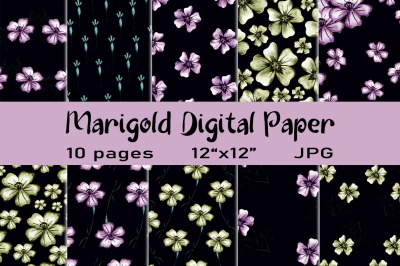 10 Floral Background. Floral Seamless Patterns.