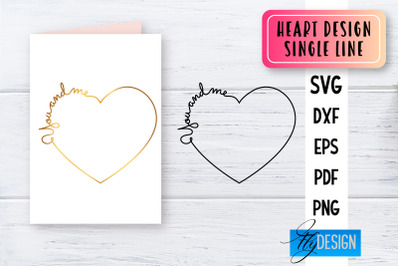 Heart Single Line SVG | Foil Quill Heart | Engraving Tools
