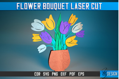 Flower Bouquet Laser Cut SVG | Flower Bouquet SVG Design | CNC Files