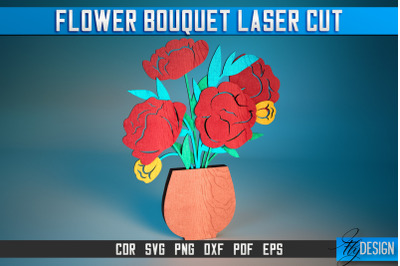 Flower Bouquet Laser Cut SVG | Flower Bouquet SVG Design | CNC Files