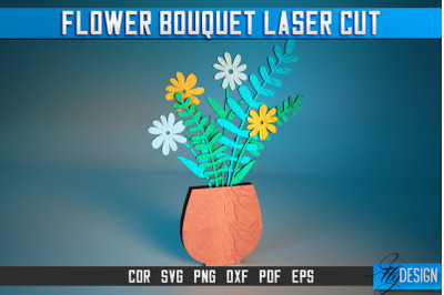 Flower Bouquet Laser Cut SVG | Flower Bouquet SVG Design | CNC Files