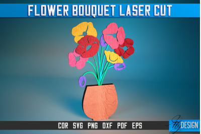 Flower Bouquet Laser Cut SVG | Flower Bouquet SVG Design | CNC Files