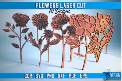 Flower Laser Cut SVG | Laser Flower SVG Design | CNC Files