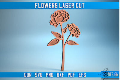 Flower Laser Cut SVG | Laser Flower SVG Design | CNC Files