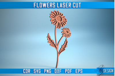 Flower Laser Cut SVG | Laser Flower SVG Design | CNC Files