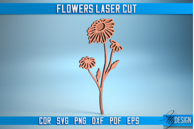 Flower Laser Cut SVG | Laser Flower SVG Design | CNC Files