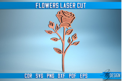 Flower Laser Cut SVG | Laser Flower SVG Design | CNC Files