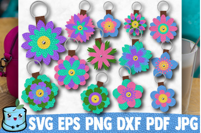 Flowers Key Fob | Leather Key Holders Templates