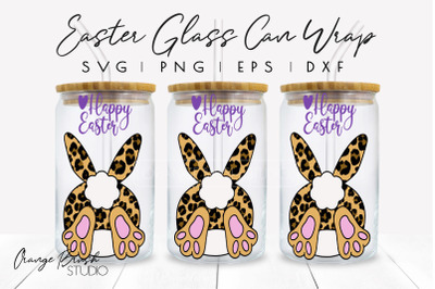 Leopard Bunny Can Glass Wrap Easter Libbey Wrap Svg