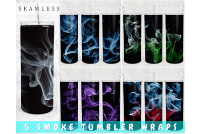 Smoke Tumbler Wraps Bundle, 20 Oz Skinny Tumbler Smoke Sublimation PNG