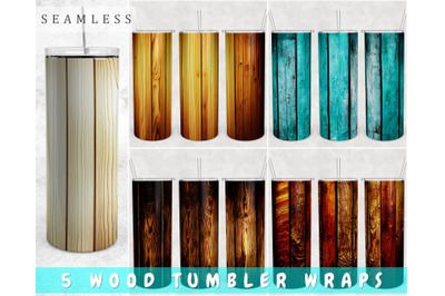 Wood Tumbler Wraps Bundle, 20 Oz Skinny Tumbler Wood Planks Sublimatio