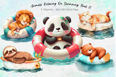 Animals Relaxing On Swimming Float 2