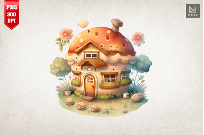 Watercolor Hamburger House
