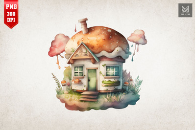 Watercolor Hamburger House 5