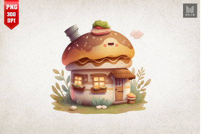 Watercolor Hamburger House 10