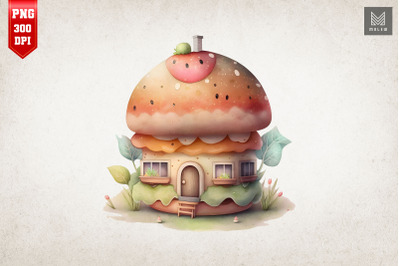 Watercolor Hamburger House 18