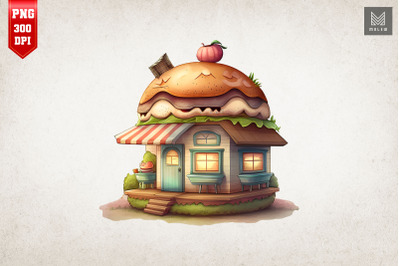 Watercolor Hamburger House 19