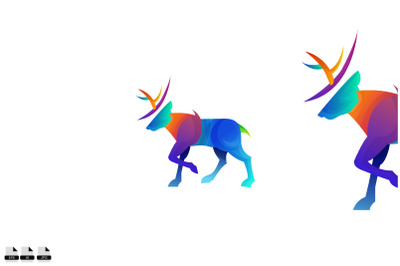 Colorful Mascot Deer Logo Vector Template logo design