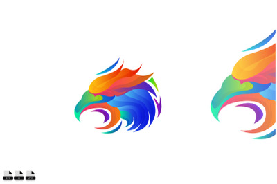 Colorful Eagle Head Logo Vector Template logo design