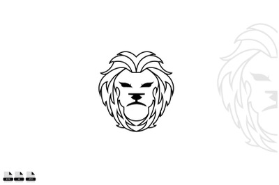 Geometric Lion Head logo abstract isolated Vector Template logo design