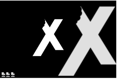 X bite letter logo. Unique attractive creative modern initial X logo w