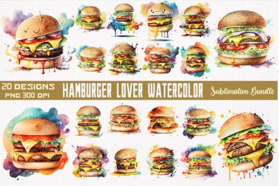 Hamburger Lover Watercolor Bundle
