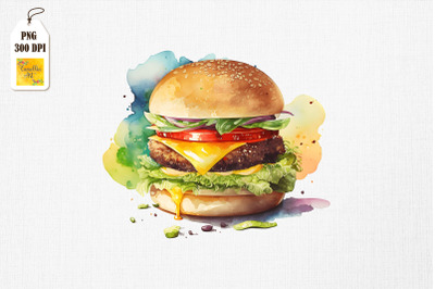 Hamburger Lover Watercolor 2