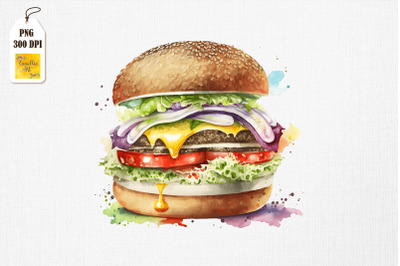 Hamburger Lover Watercolor 3