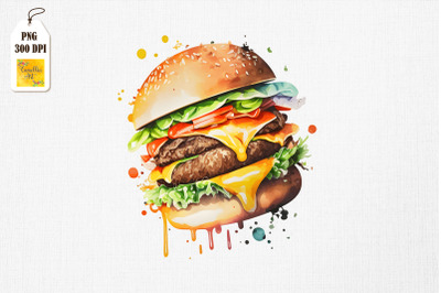 Hamburger Lover Watercolor 4