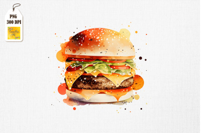 Hamburger Lover Watercolor 7