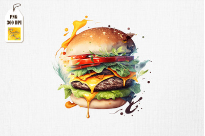 Hamburger Lover Watercolor 8